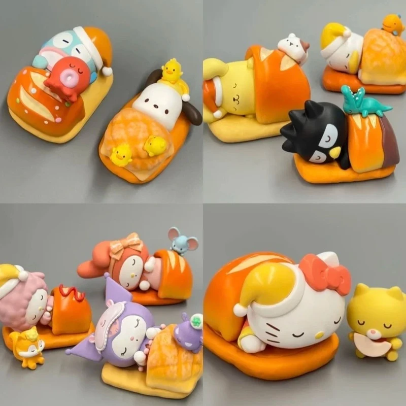 New Sanrio Happy Baking Series Trendy Handmade Blind Box Hellokitty My Melody Kuromi Model Desktop Ornament Gift Mystery Box Toy