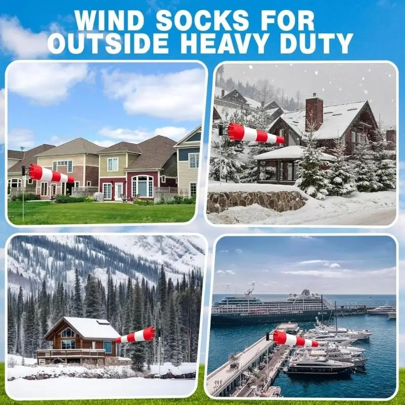 E8BD Wind Socks for Outside Heavy Duty,Wind Direction Indicators for Outdoors Airport view 4