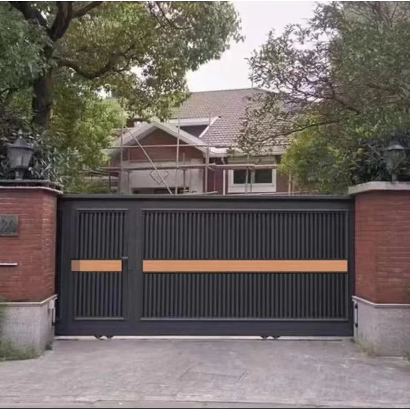 EXW Modern Simple Aluminum Alloy Villa Courtyard Sliding Door Outdoor Garden Electric Art Translation Garage Security Entrance