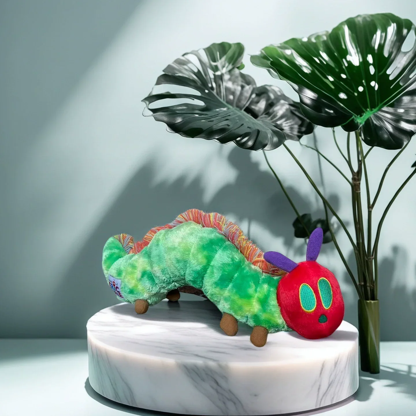 Peluche de Oruga Verde de 27 cm, Muñeco de Peluche de Oruga, Lindo y Muy Hambriento, Regalo Creativo para Niños, Decoración del Hogar