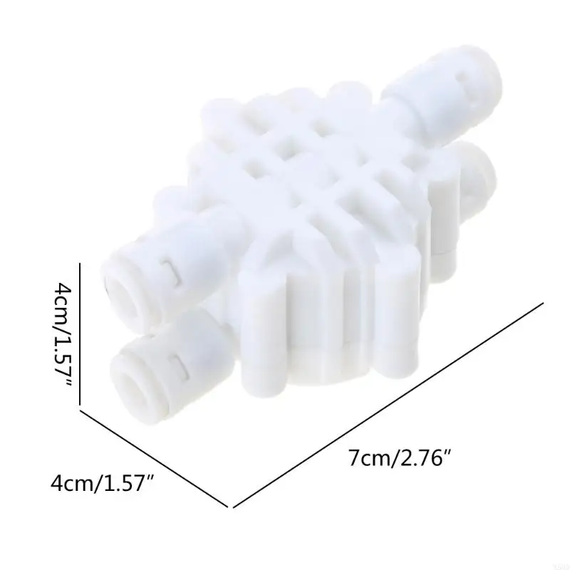 4 Way 1/4inch Auto إيقاف تشغيل صمام مع تركيبات سريعة التوصيل التلقائي صمام إيقاف التشغيل لمرشحات المياه التناضح العكسي N58D