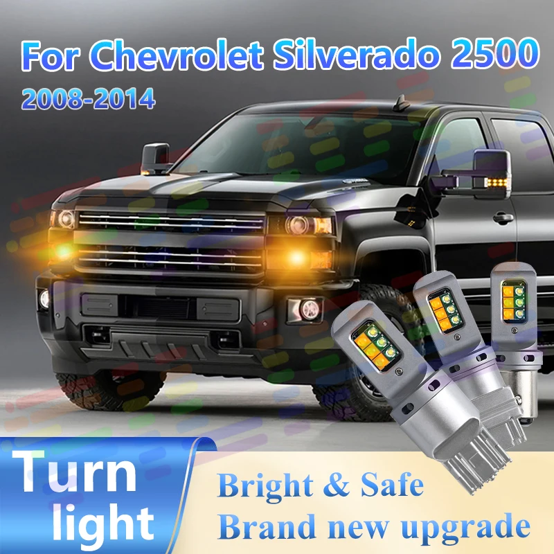 

For Chevrolet Silverado 2008-20014 2Pcs Amber LED Turn Signal Lights Waterproof Blinker Lamps 12V DOT Certified