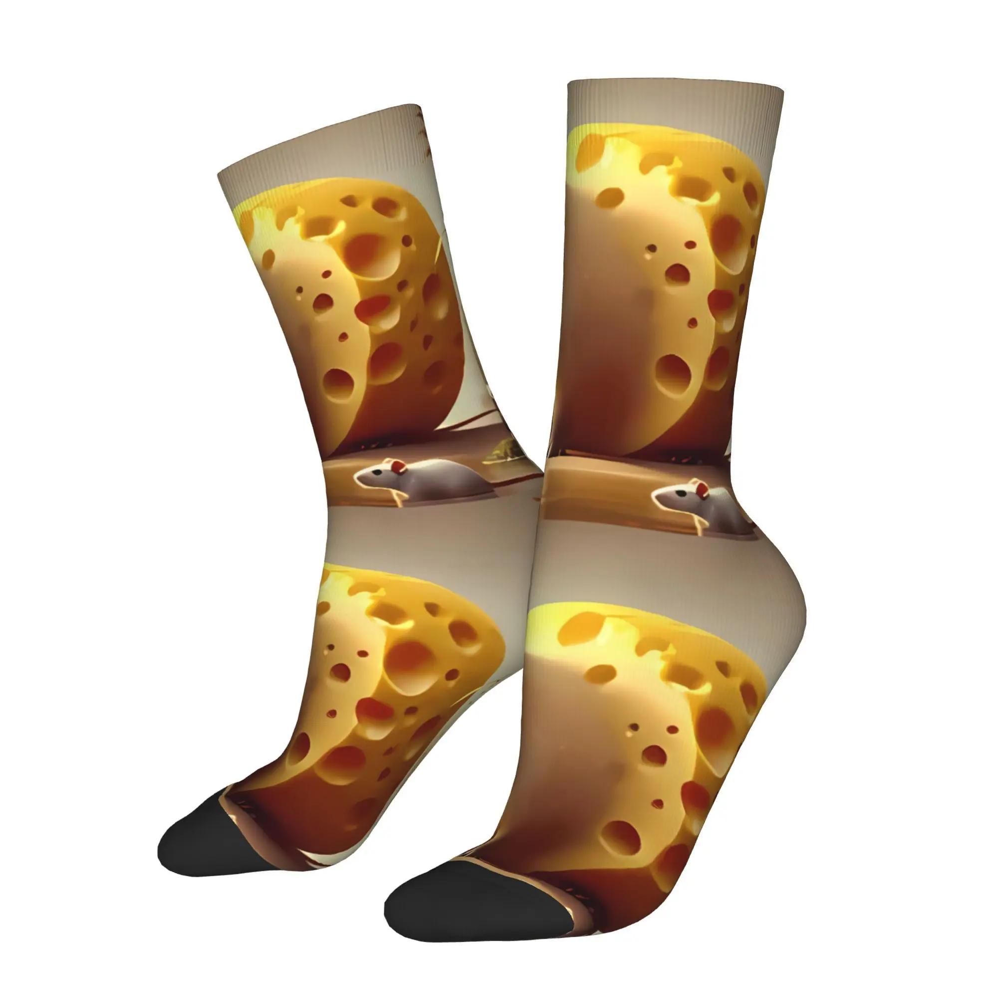 

Funny Happy Sock for Men Burbaloni Luliloli Vintage Italian Brain Rot Pattern Printed Crew Sock Seamless Gift