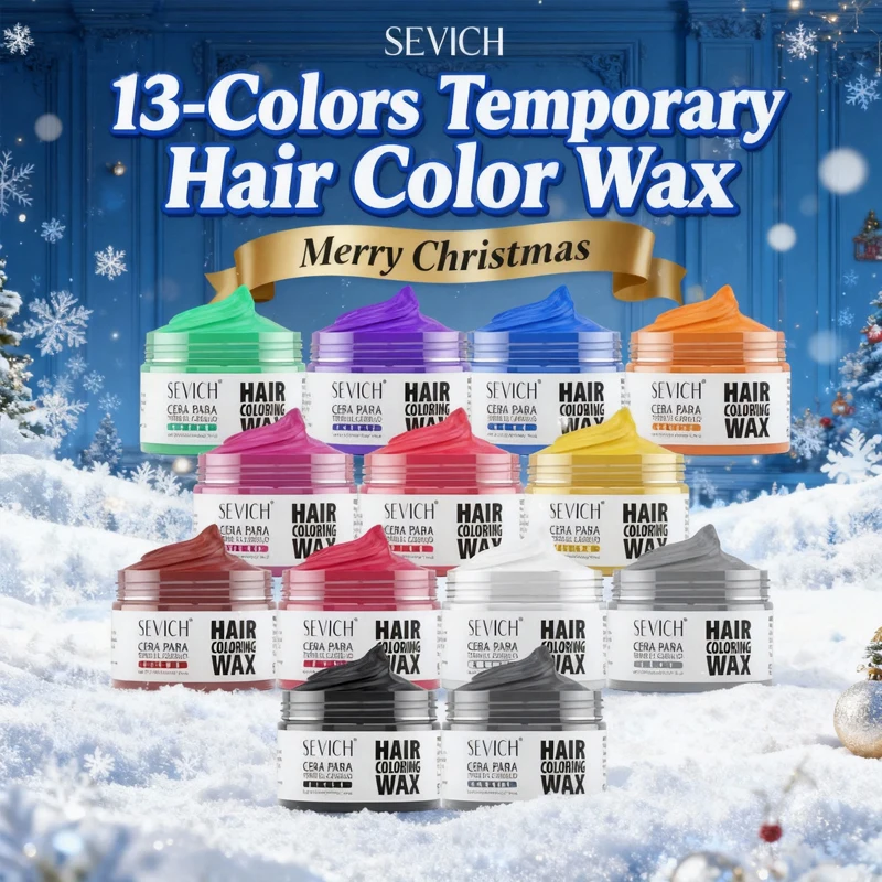 Tymczasowy farbujący wosk do włosów na Boże Narodzenie, jednorazowa farba do włosów w formie błota, fioletowo-zielony krem do farbowania włosów do codziennego użytku, na imprezy, cosplay, do samodzielnego stylizowania włosów.