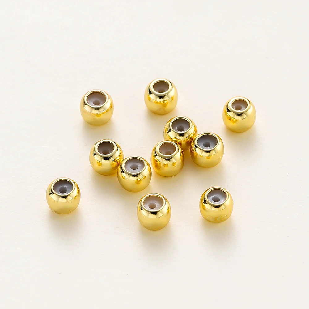 10pcs/lot 14K 18K Real Gold Plated Adjustable Bead With Resine Stopper Spacer Beads Charm Possitioning Beads For Jewelry Finding