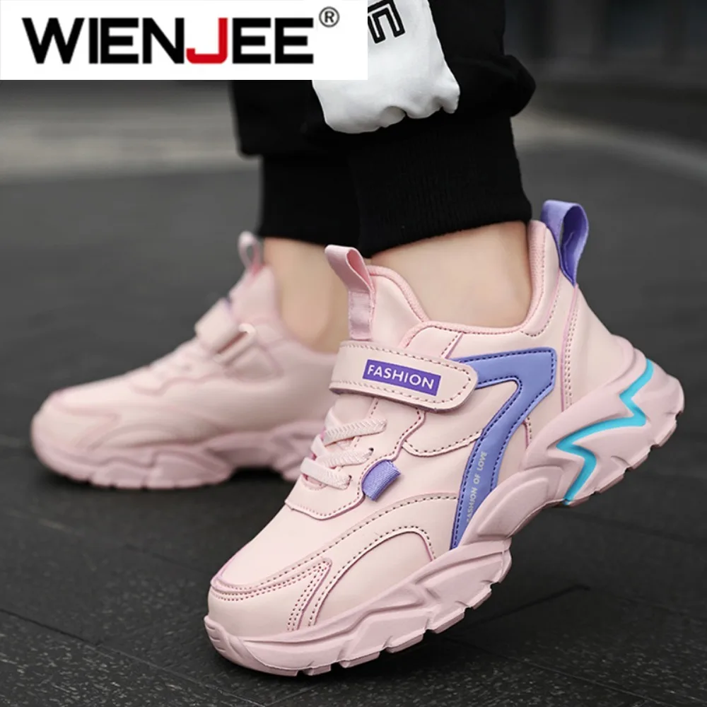 

Спортивная повседневная обувь для девочек, кожаная обувь для тенниса для мальчиков 5–16 лет, уличные детские кроссовки для бега, противоскользящая прогулочная обувь на мягкой подошве