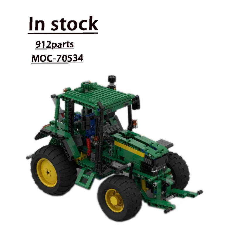 MOC-70534 Green Agricultural Transport Tractor Assembly Splicing Building Block Model 912 Building Block Parts MOC Creative Toys