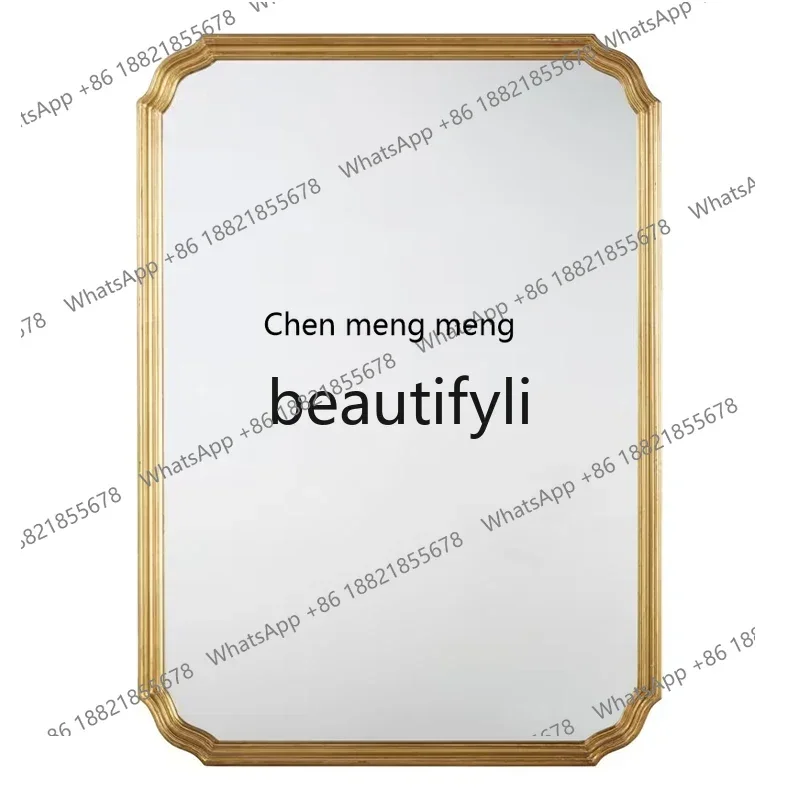 European special-shaped fireplace mirror, enigma mirror, retro carved decorative mirror, living room wall hanging2936
