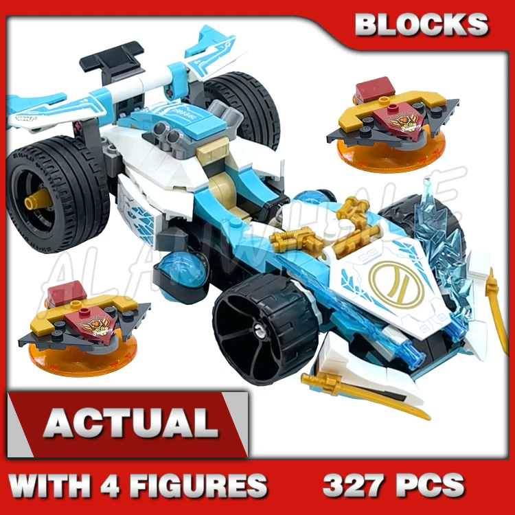

327pcs Shinobi Dragons Rising Zane's Dragon Power Spinjitzu Spinning Race Car 88081 Building Block toys Compatible with Model