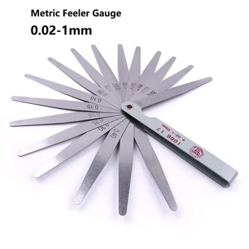 Paslanmaz Çelik Feeler Ölçer 0.02mm ila 1mm Kalınlık Boşluğu Metrik Dolgu Feeler Ölçme Ölçer
