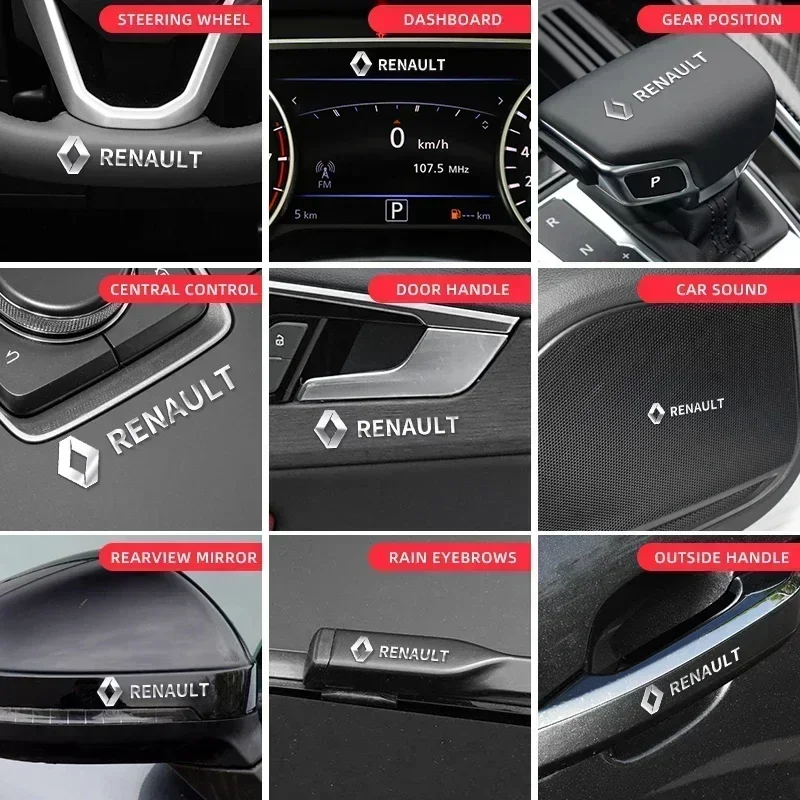 Picture 4: 3D Metal Car Decorative Sticker Badge Decal Interior Accessories For Renault Megane 2 3 4 RS Grand Scenic Clio 4 Captur Duster