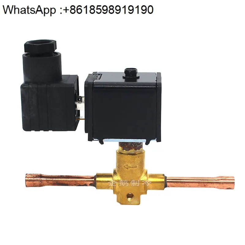 

Normally closed copper solenoid valve for high pressure refrigerant with threaded welding