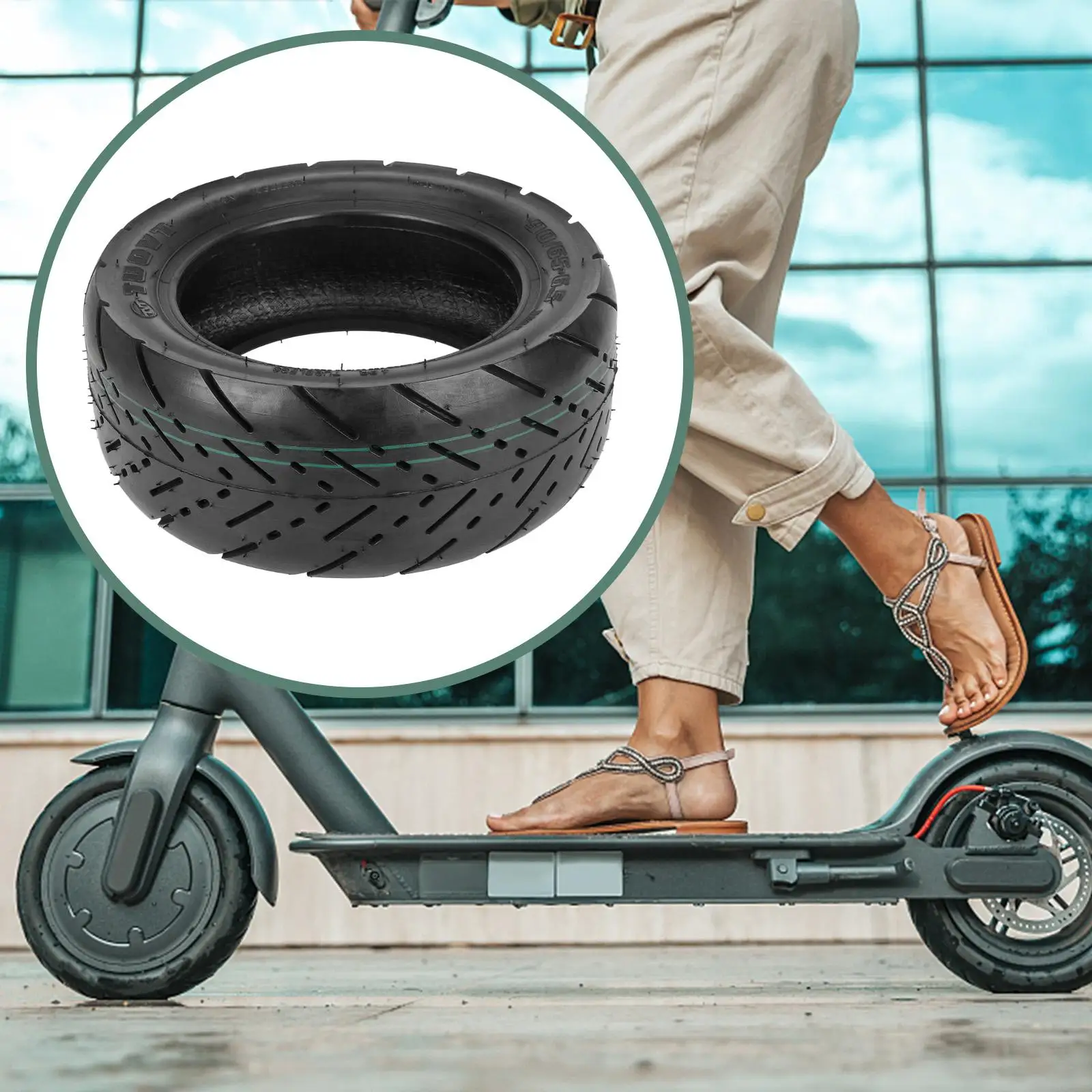 

Premium Rubber Tubeless Tire Easy to Install Vacuum Tire Accessory for 10x3 Tire Compatible Scooters