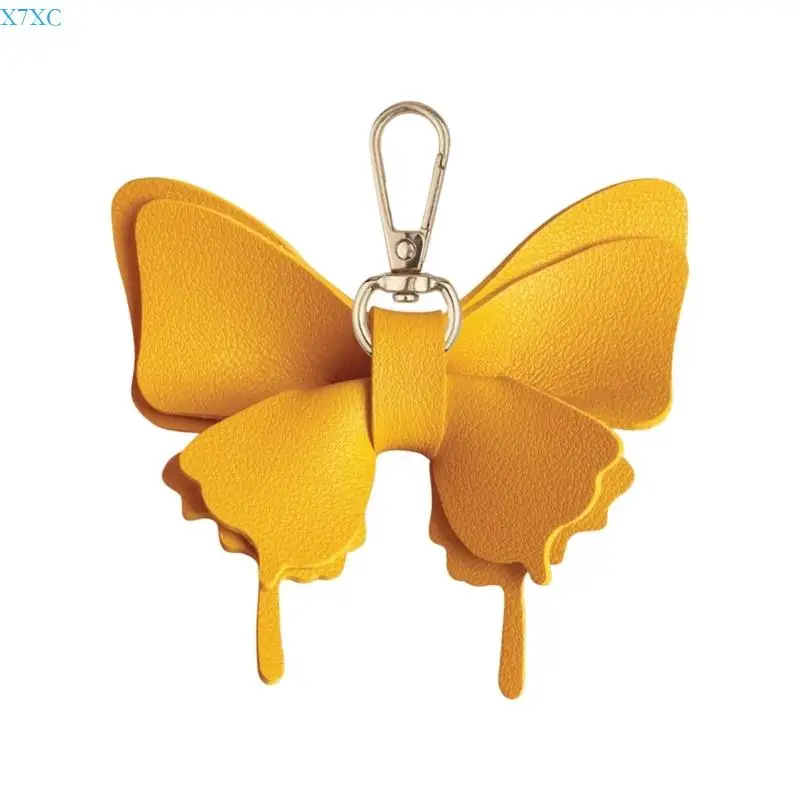 X7XC Delicate Color Butterfly Purse Charm Holder Car Decors Fashion Accessory Easy Attach Design
