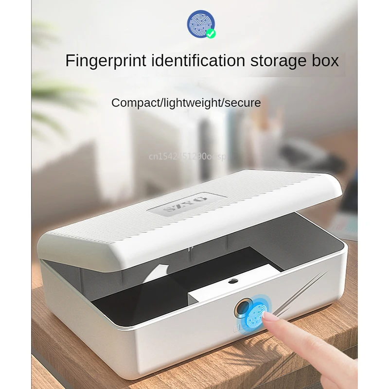 Fingerprint Storage Box with Password Lock, Privacy Box, Key, ID, Card, Jewelry, Safe Storage Box