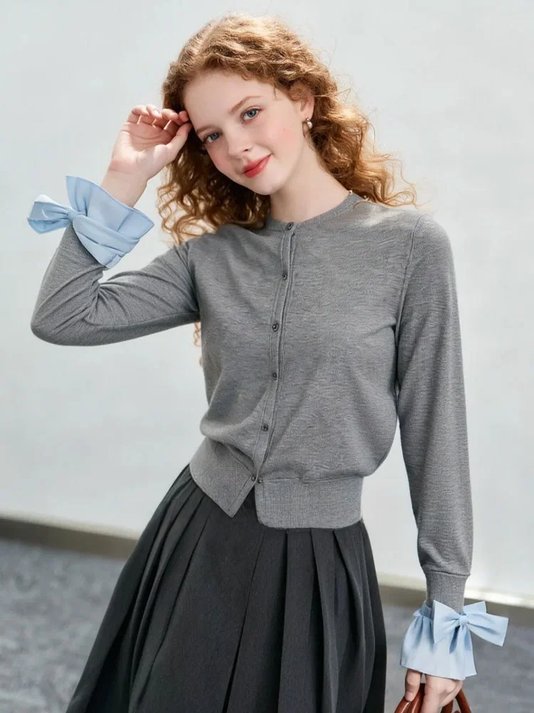 

Вязаный свитер ZhuoZhi с пуговицами, круглым вырезом, в стиле колледж, с длинными рукавами, мягкий, удобный, для повседневной носки, модный.