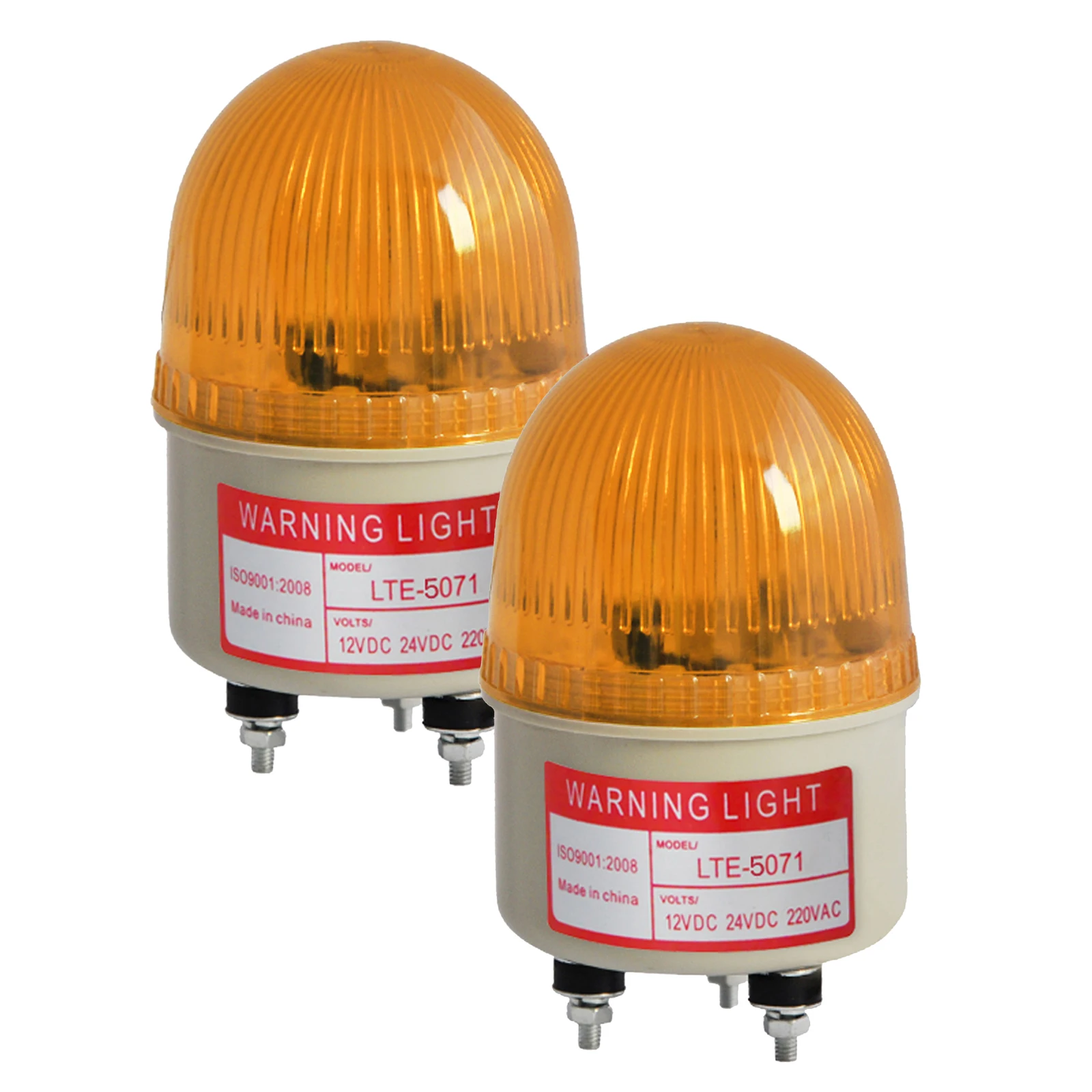 Strobe Beacon Light With Bolt Bottom LED Emergency Flashing Warning Lamp for Factories, Workshops, Equipment 2Pcs LTE-5071