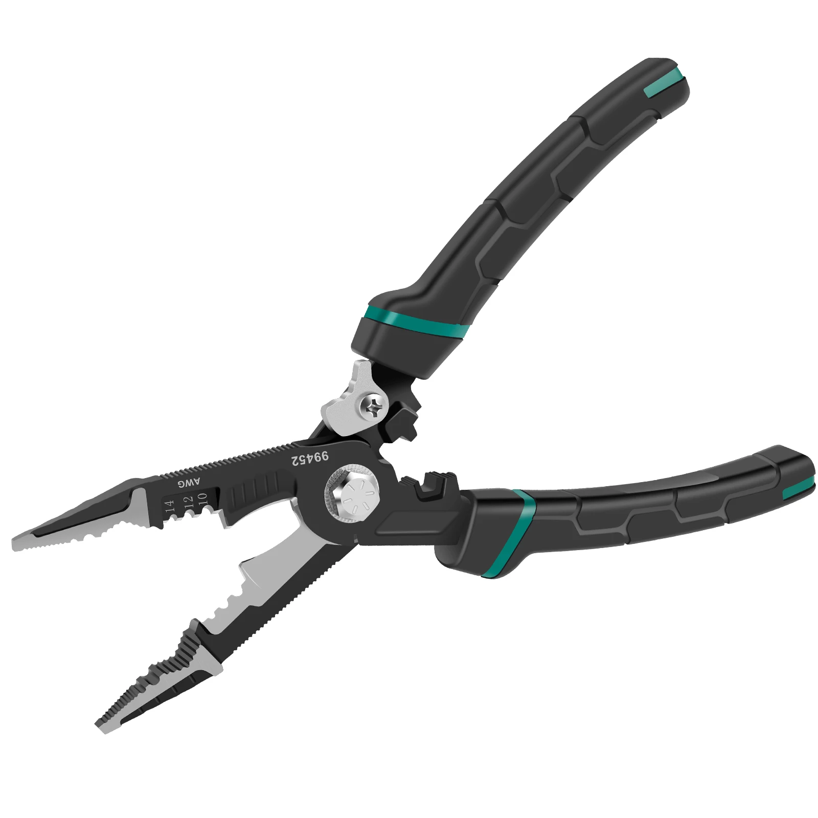 Wire Stripping Pliers Ergonomic Non-slip Wire Crimper Wire Stripper Carbon Steel Wire Stripping Cutting Crimping Deburring Tool