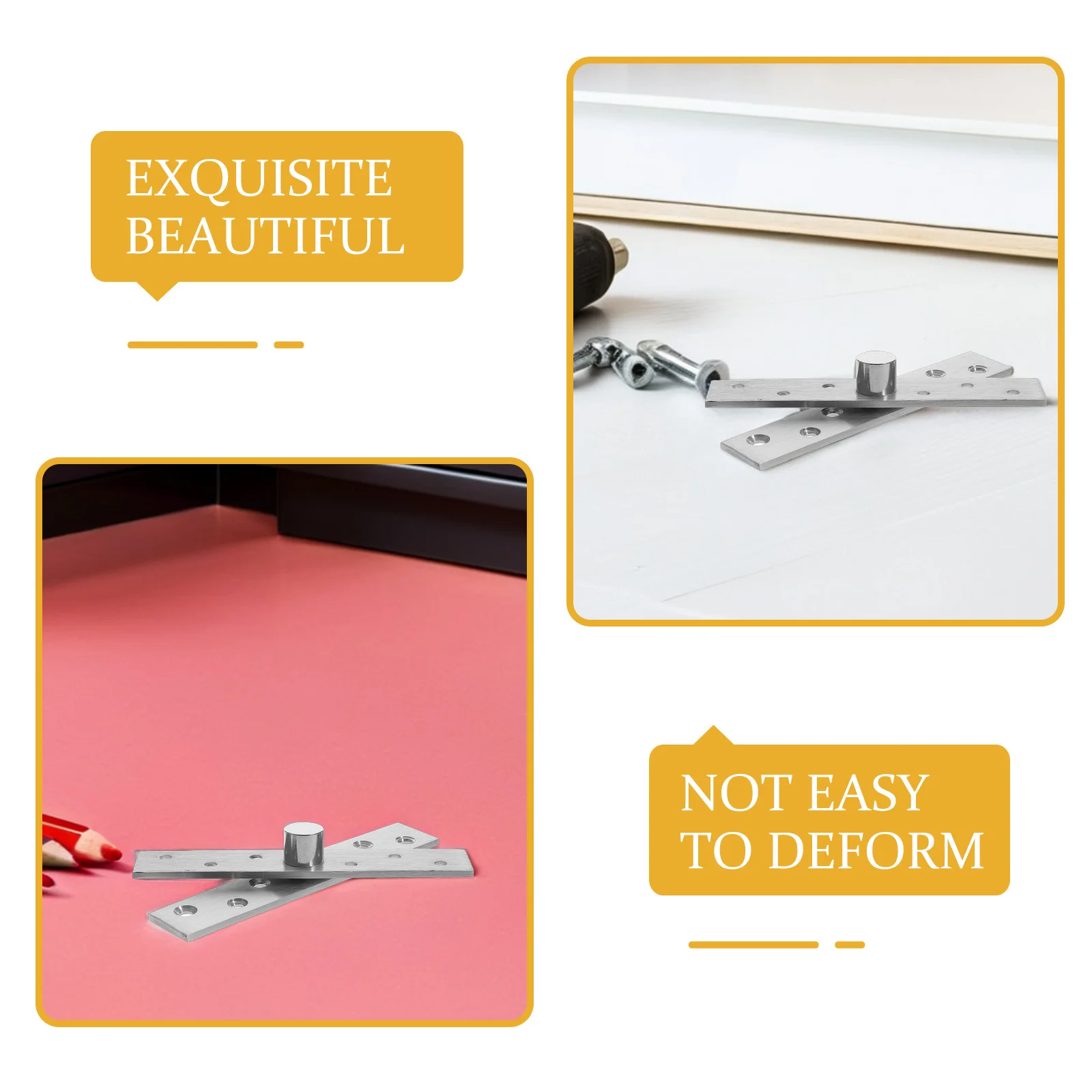 

6Pcs Hidden Rotation Hinge System Heavy Duty 360-Degree Pivot Hinge Stainless Steel for Concealed Bookcase Door Installation