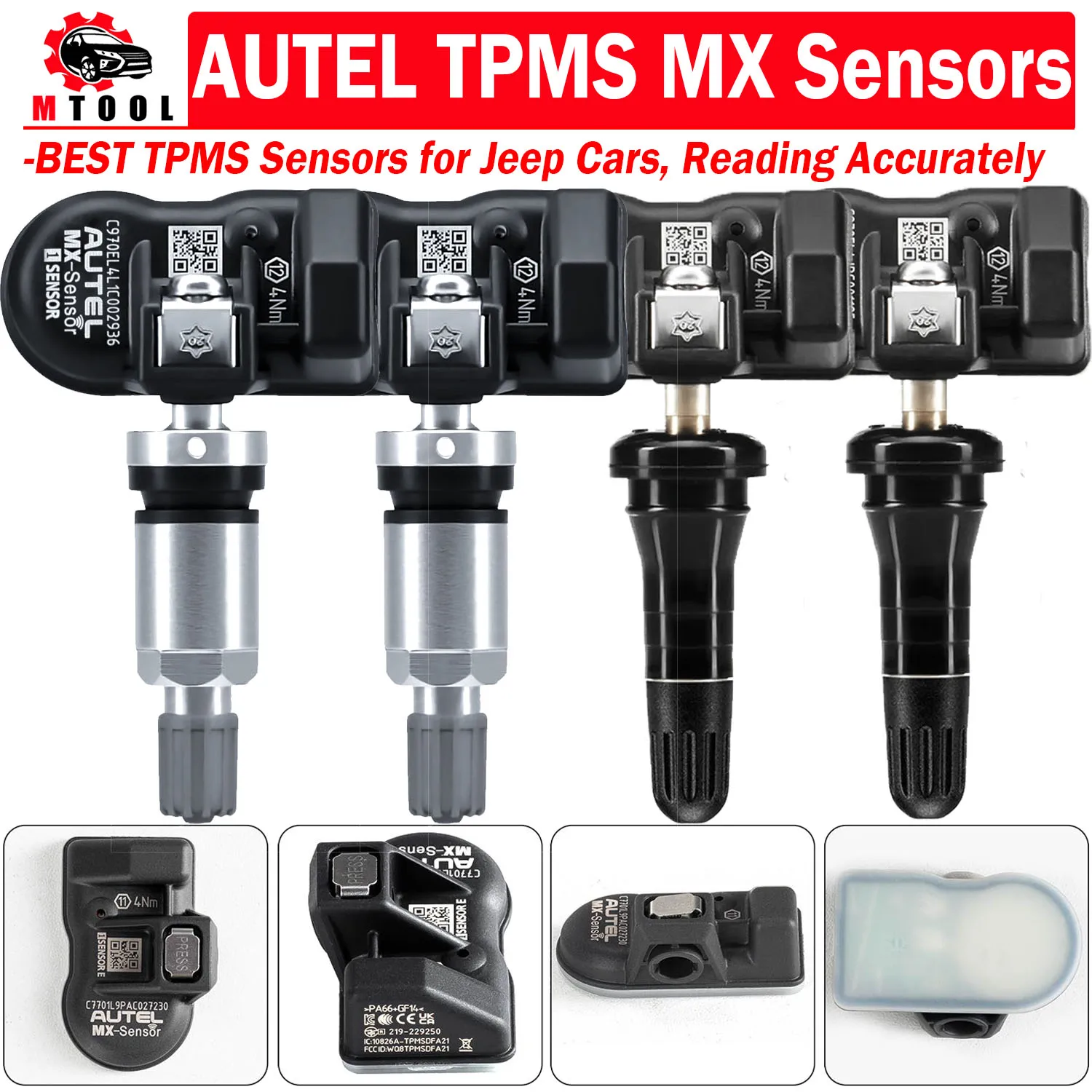 

Autel MX Sensor 433MHZ 315MHZ TPMS Sensor Tire Repair Tools Scanner Tire Pressure Monitor Tester Programming Best for Jeep Cars