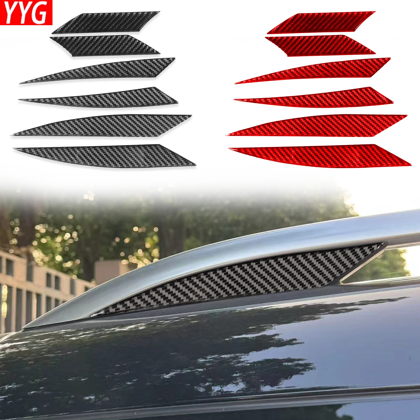 For Benz GLE W167 2019—2024 Carbon Fiber Car Accessories Roof Carrier Rack Panel Cover Trim Sticker Exterior Modification