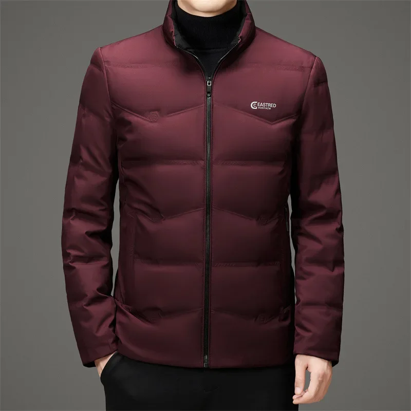 Men's Lightweight Down Coat Stand Collar Slim Fit 80% White Duck Down Jacket for Men Stylish Slim Fit Puffer Jacket Men JK-010