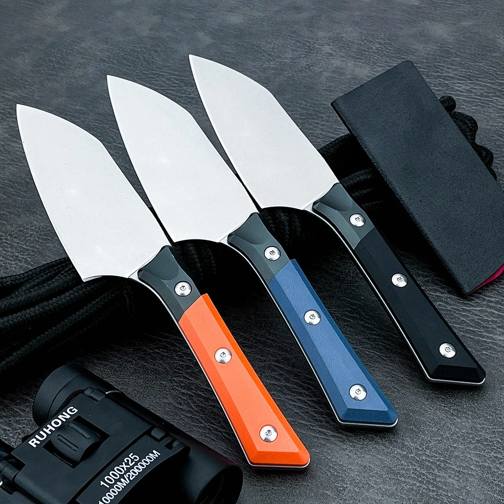 EDC بقاء الدفاع عن النفس سكين الفولاذ المقاوم للصدأ التخييم في الهواء الطلق سكين مستقيم البرية مغامرة الصيد فائدة سكين جيب #6