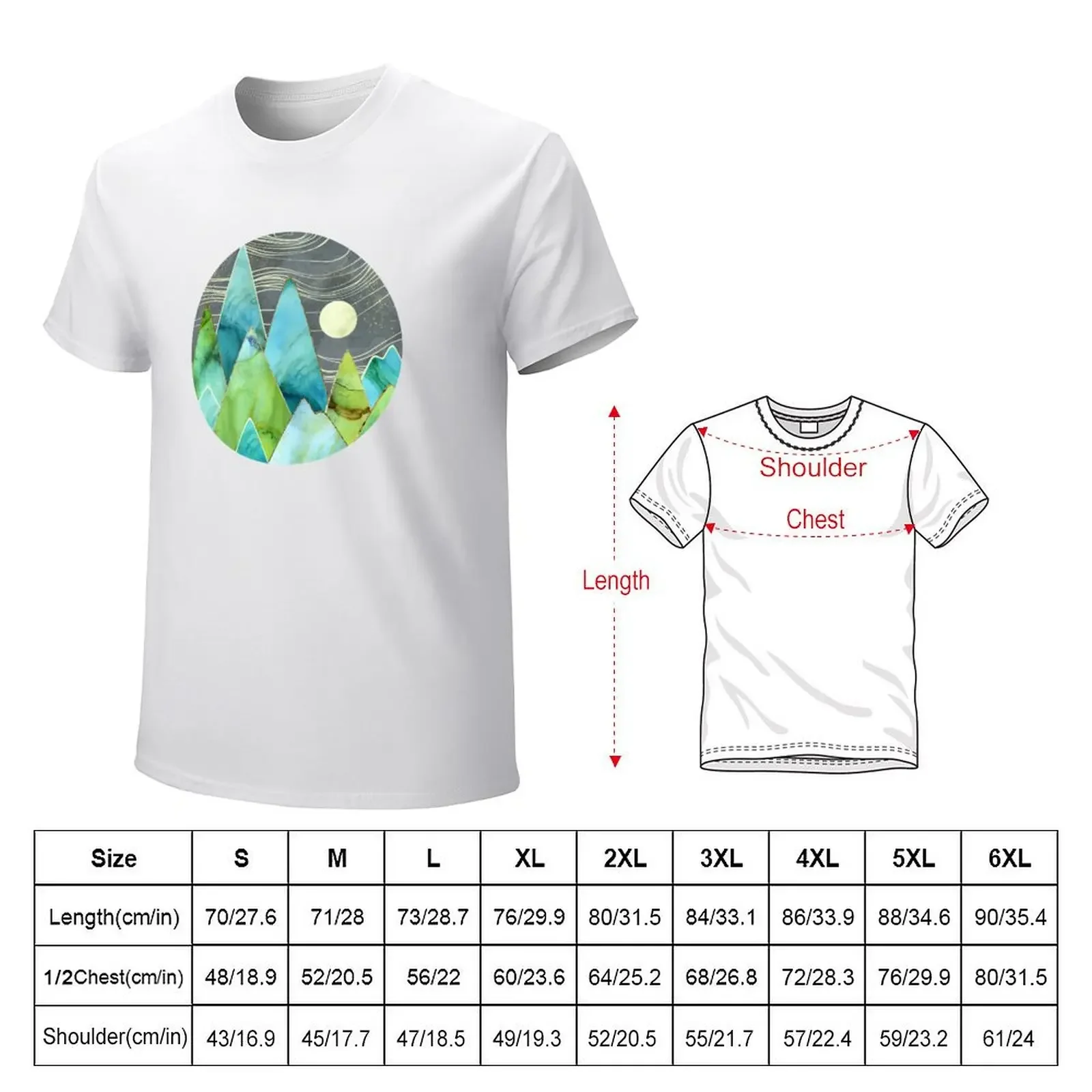 Moonlit Mountains T-shirt hippie clothes summer top blanks sublime t shirts for men graphic