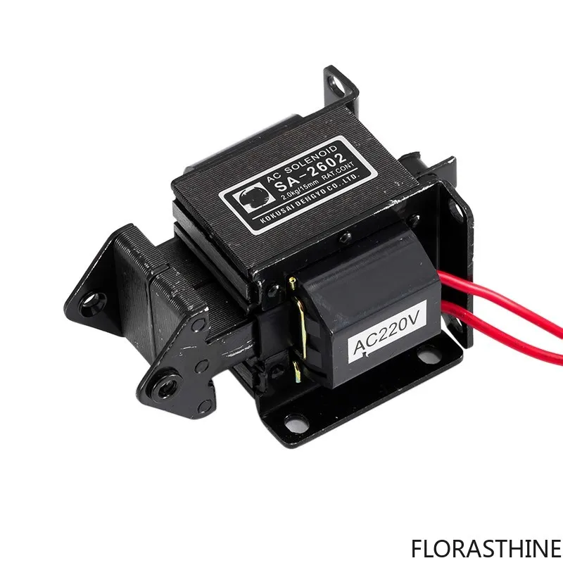 SA-2602 220V 110V Stroke 15mm AC Tractive Electromagnet Solenoid 2KG 20N Force SA-2601