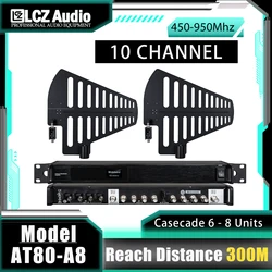 LCZ AUDIO AT80 A8 UHF Wideband Antenna Distributor RF Signal Booster Spilter Antenna Amplifier Distribution For Stage Microphone