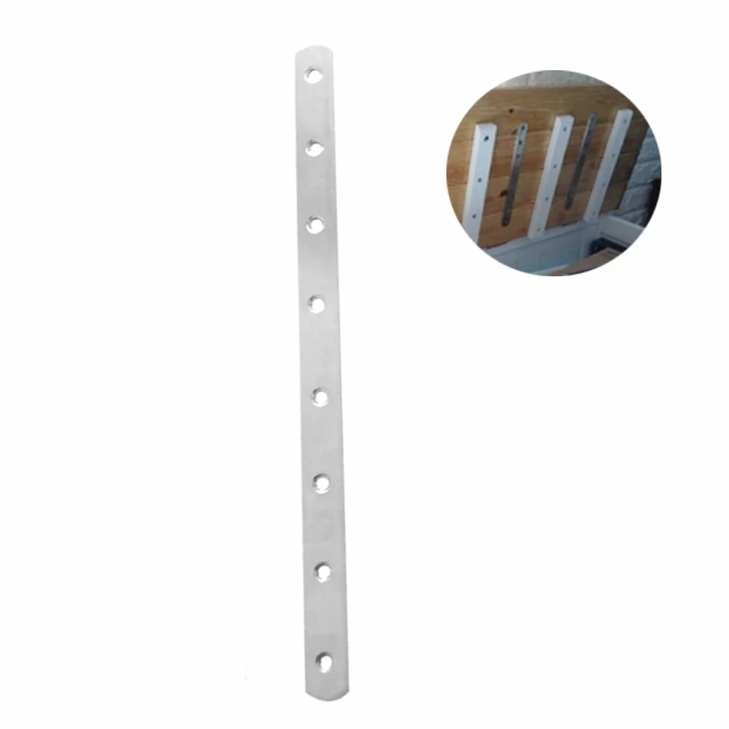 1piece 8 Hole 201 Stainless Steel Straight Corner Brackets Flat with 245mm for Fixing Mending Brace Plates 5mm Pitch Row