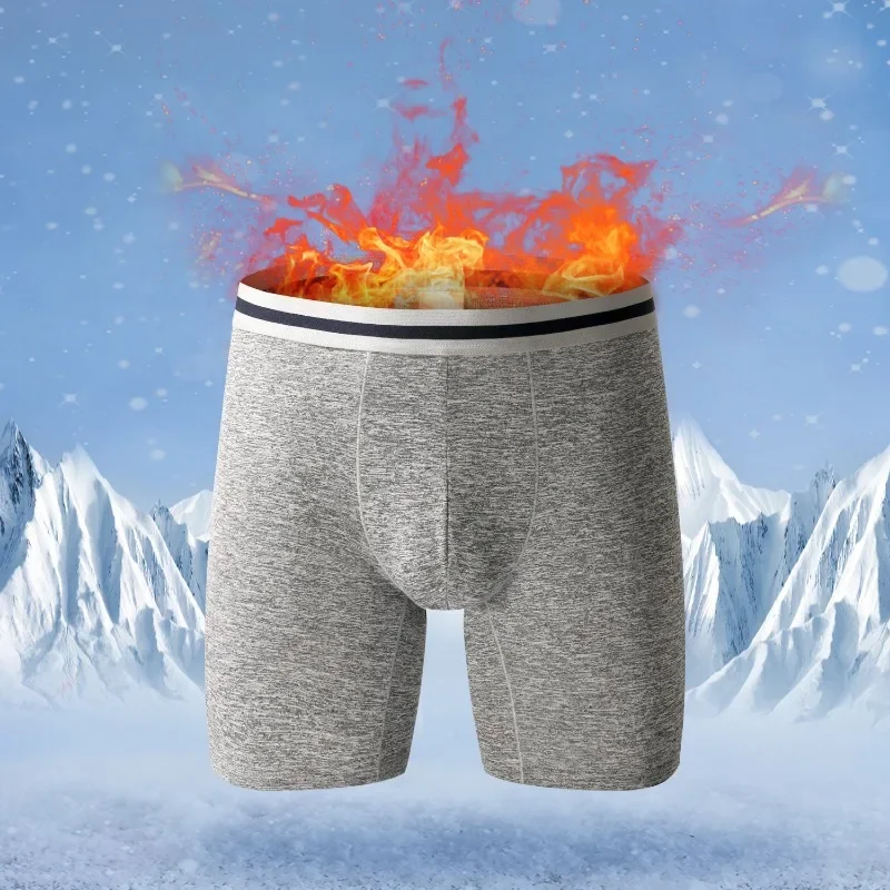 Autumn Winter Men\'s Thickened Warm Underwear Male Plush Boxers Shorts Constant Temperature Cold Resistance Flat Short Panties