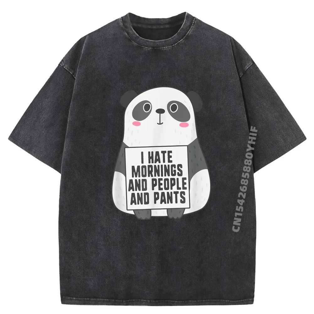

I Hate Mornings People Mens Tops & Tees Graphic T-shirts Men Oversized Fashionable And Trendy Men's Washed Shirt Printing