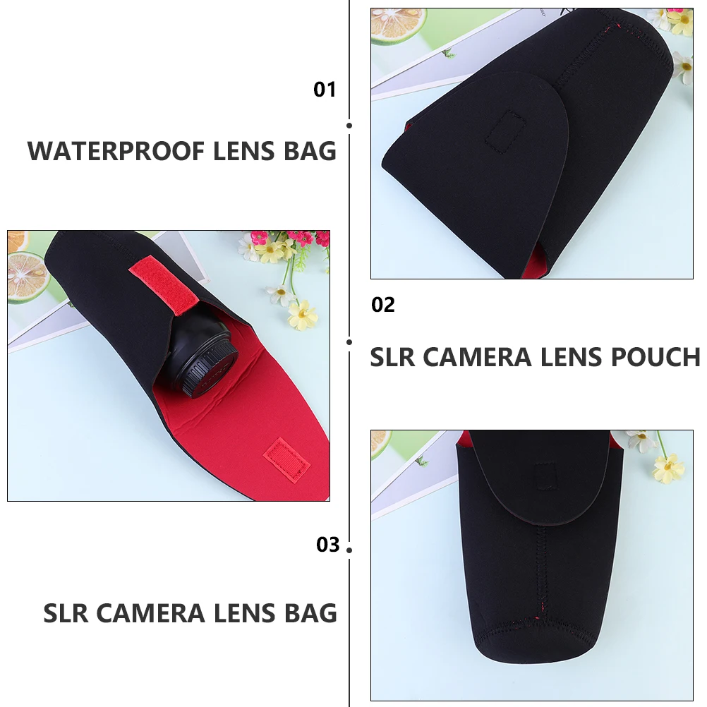 

3 Pcs Lens Bag Camera Bags Pouch Shock Compact Case -Shock Neoprene Anti-collision