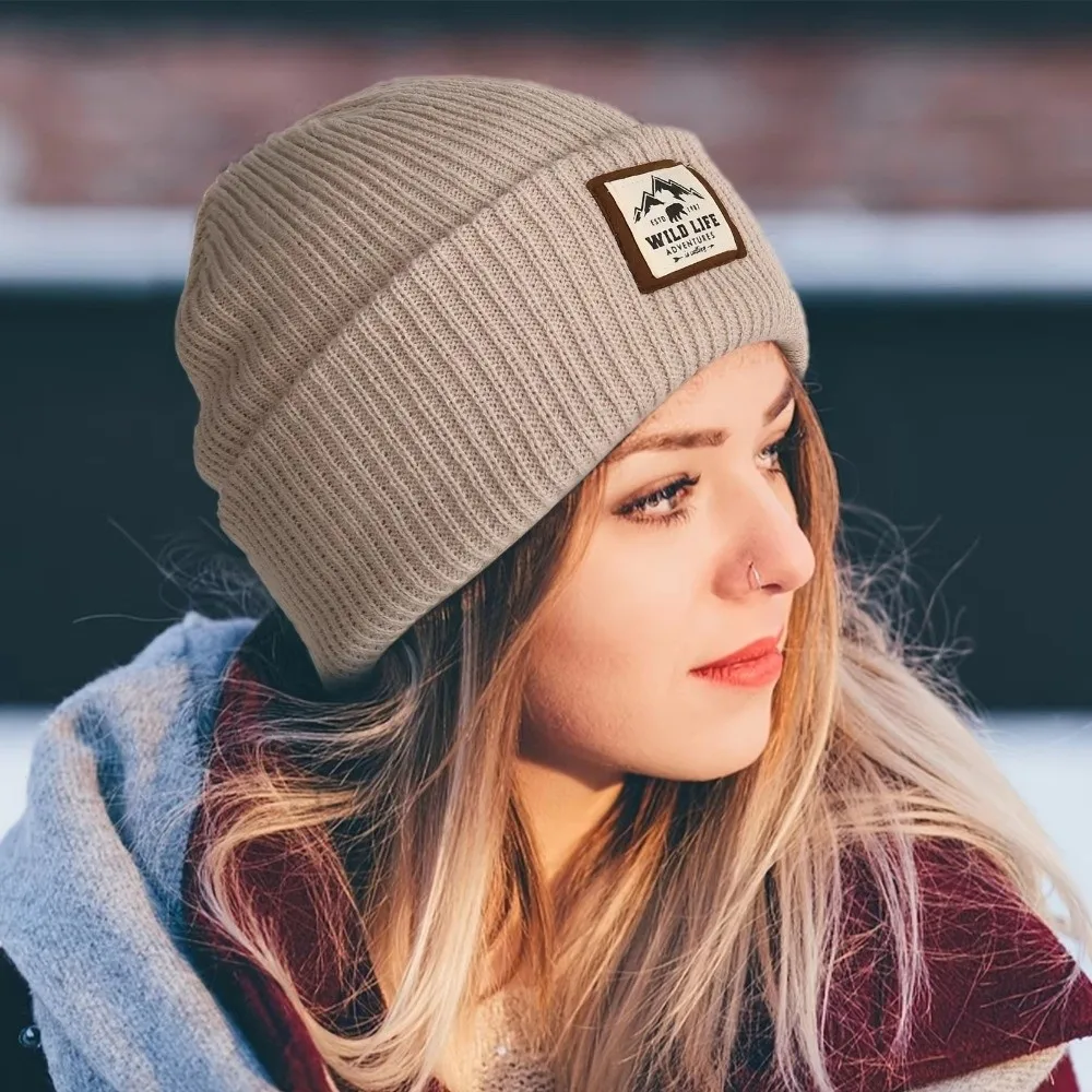 Casual Warm Outdoor Fleece Sports Hat Windproof Ear Protection Winter Cap Knitted Thickened Beanie Hats Men Women