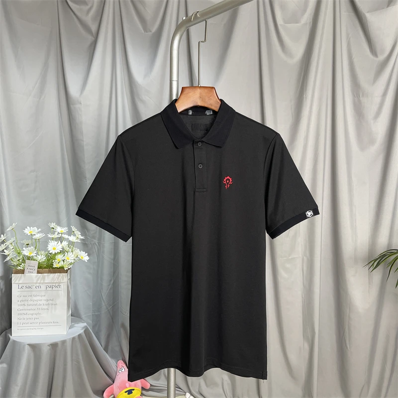 

Summer New Faionable Embroidered Design Men's irt ort Sve Turn-down Collar f Sve T-irt Youth ular St...