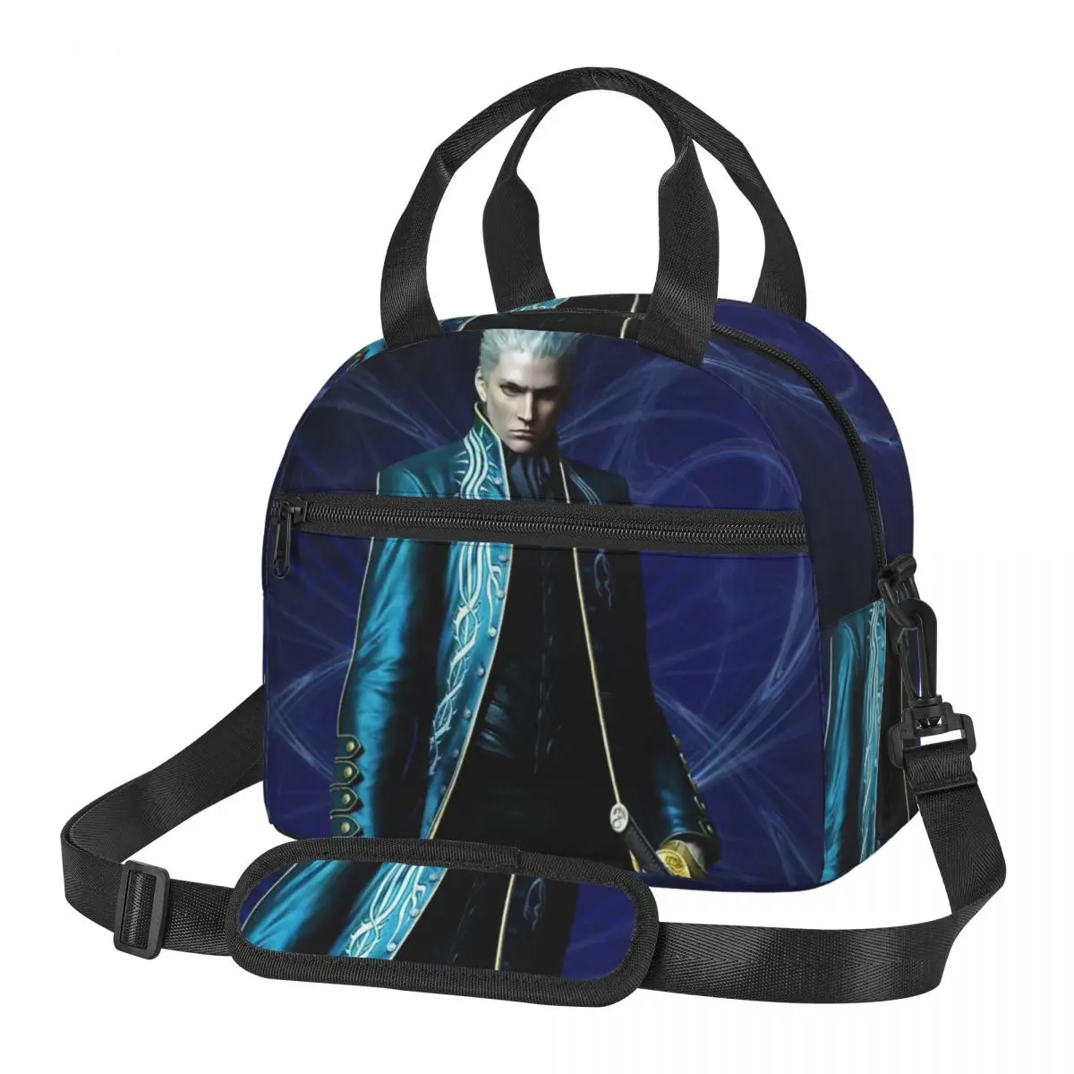 Vergil From The Devil May Cry Series Lunch Bags Insulated Bento Box Lunch Tote Picnic Bags Thermal Bag for Woman Kids Work