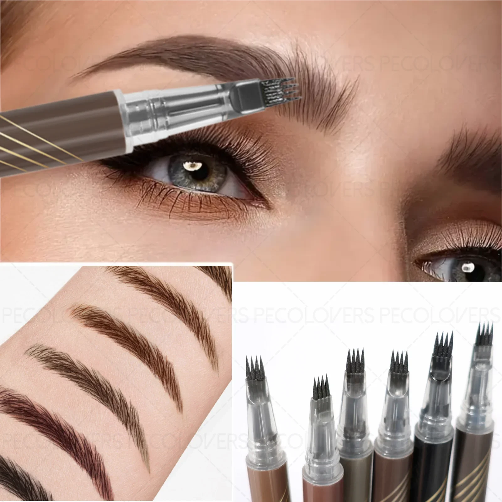 1 lápiz de cejas de cuarto de tenedor, resistente al agua, naturalmente suave, duradero, de secado rápido, adecuado para maquillaje de Navidad y Halloween