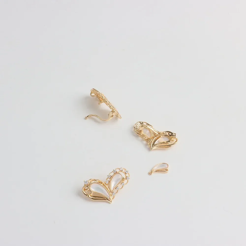 18K chapado en cobre Color oro Real circón hierro cara gorda Tiebei amor Clip hebilla collar de perlas suéter cadena accesorios DIY