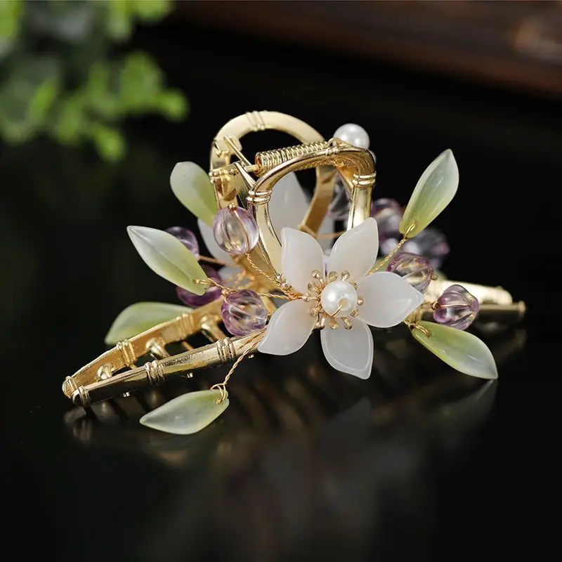 

Female Chinese Style Hanfu Hair Accessories Women Lady Headwear Tassels Flower Dished Hair Clips Hairpins Hair Styling Tools