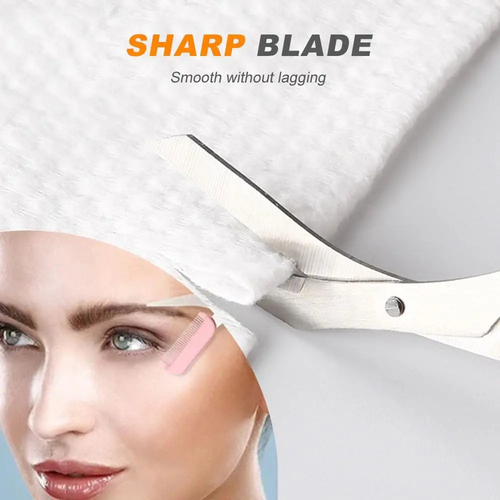 Augenbrauentrimmerschere, rutschfester Augenbrauenschneider, Haarentfernung, Augenbrauenschere, Make-up-Werkzeug, Augenbrauenschere mit Kammpräzision