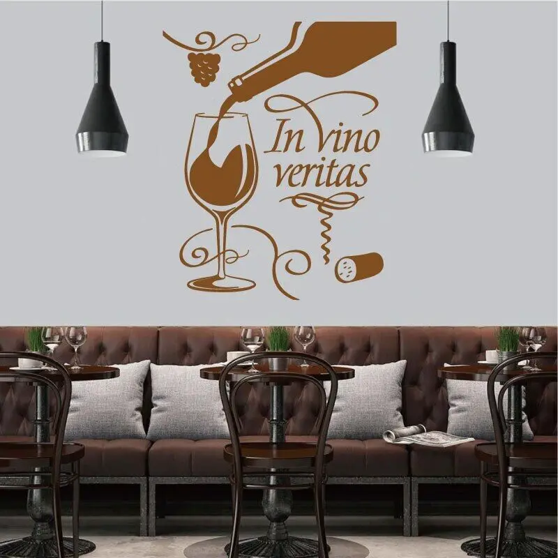 Vintage Vinyl Wall Sticker Western Restaurant Showcase Dress Up Home Living Room Kitchen Cabinet Wine Cellar Vinyl Decal C18