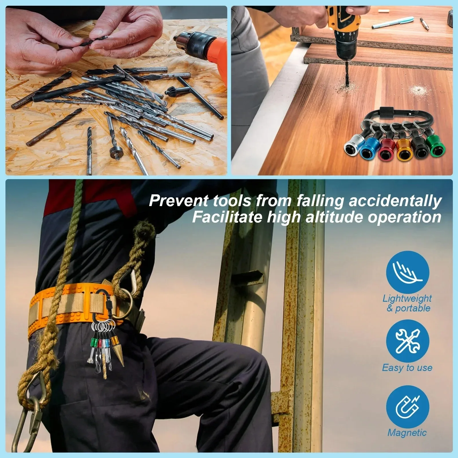 

6pcs/12pcs color key chain quick-change extension rod 1/4hexagon handle changeover rod screwdriver quick-release sleeve tool set