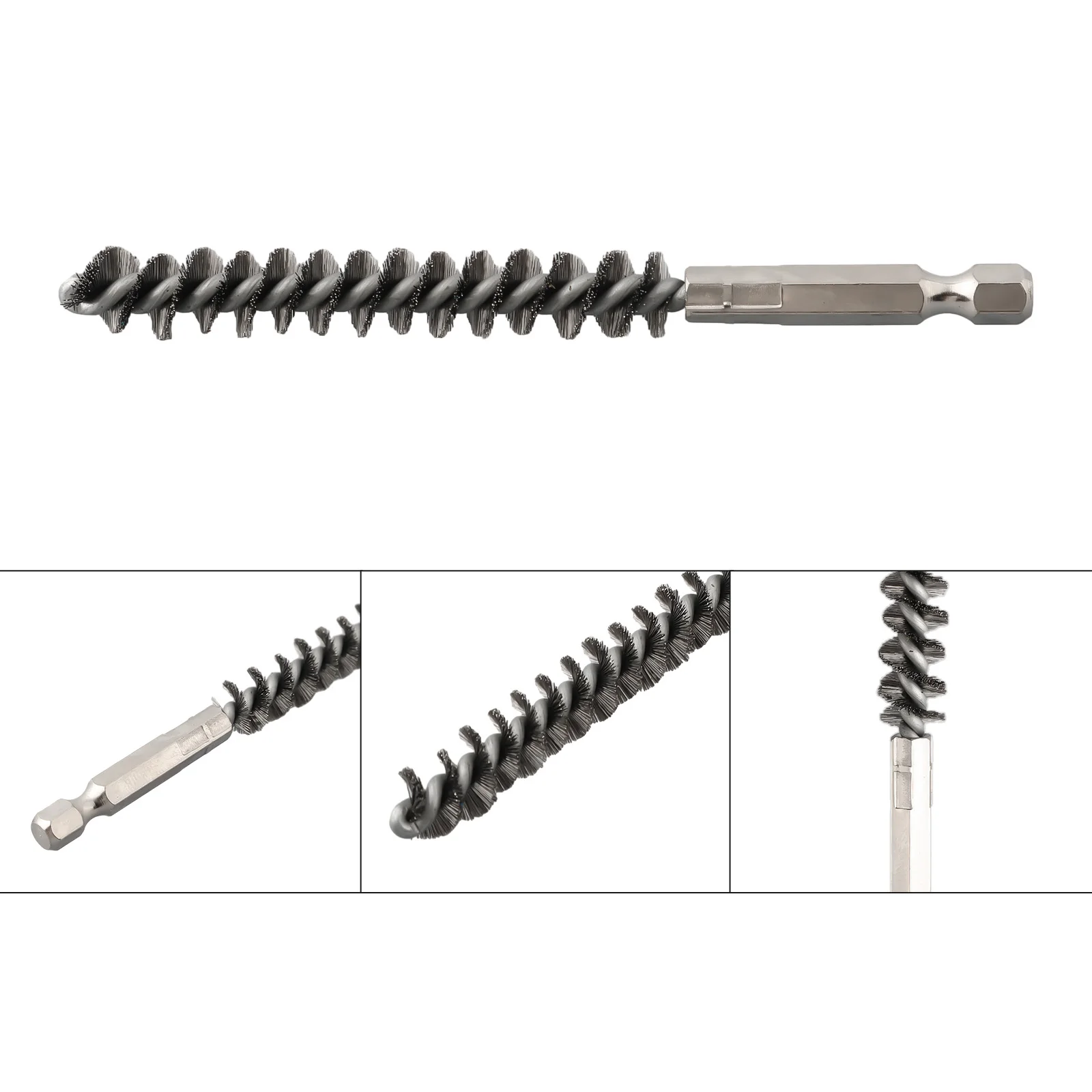 8-19mm 1 4   Shank Wire Brush Steel Tube Cleaning Brush Power Drill Brush Drill Polishing Brush Removing Paint Rust Tool