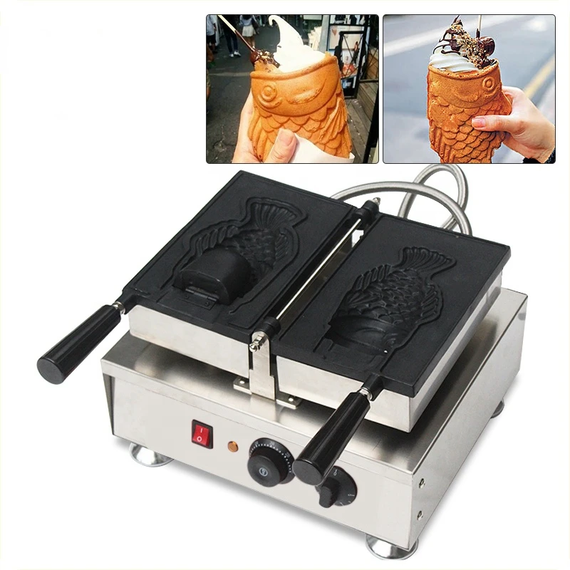 2 fish shaped making waffle maker small taiyaki ice cream cone taiyaki machine big fish taiyaki open mouth