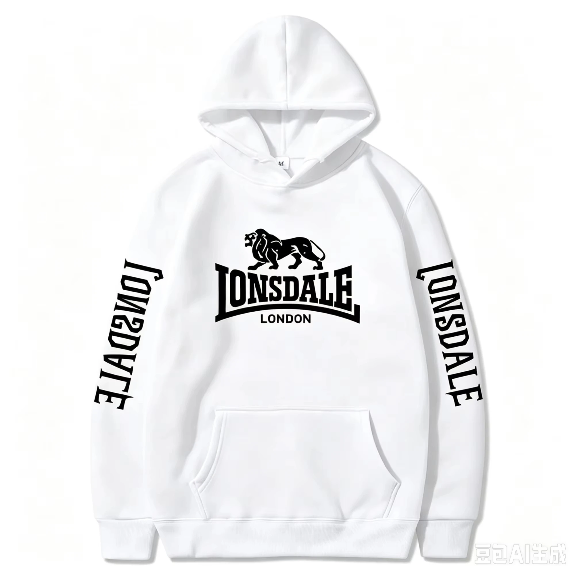 New Model Stylish New Men's Athletic Hoodie – Lonsdale London Printed Pullover – Autumn/Winter Long-Sleeve Sweatshirt