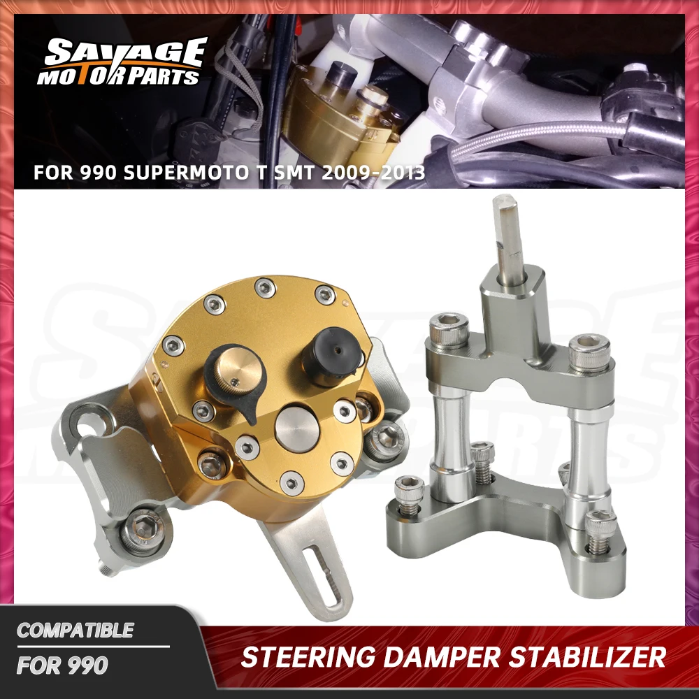 Steering Damper Stabilizer For 990 Supermoto T SMT 2009-2013 2011 2012 Motorcycle Accessories Mounting Bracket Reversed Safety