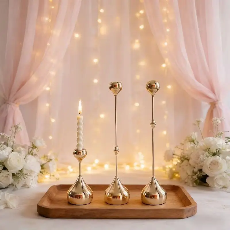 Luxury Gold Candle Holders, Elegant Candlestick For Wedding/Festival Dinner Table Centerpiece Decor Home Hotel Bar Ornaments