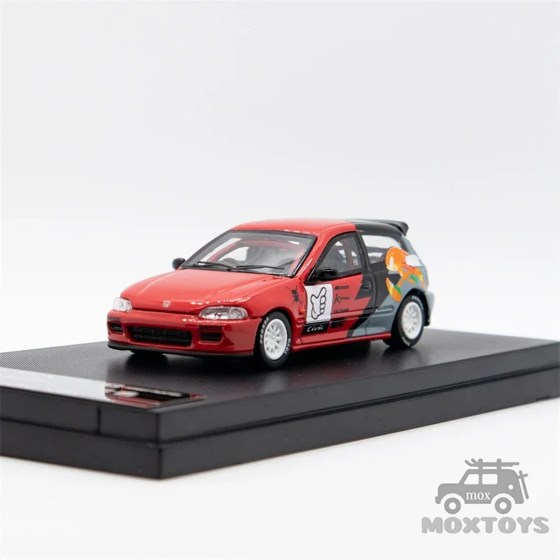 Street Weapon SW 1:64 Civic EG6 Sonic / GTR R34 V-SPEC-II Yellow limited299 Diecast Model Car