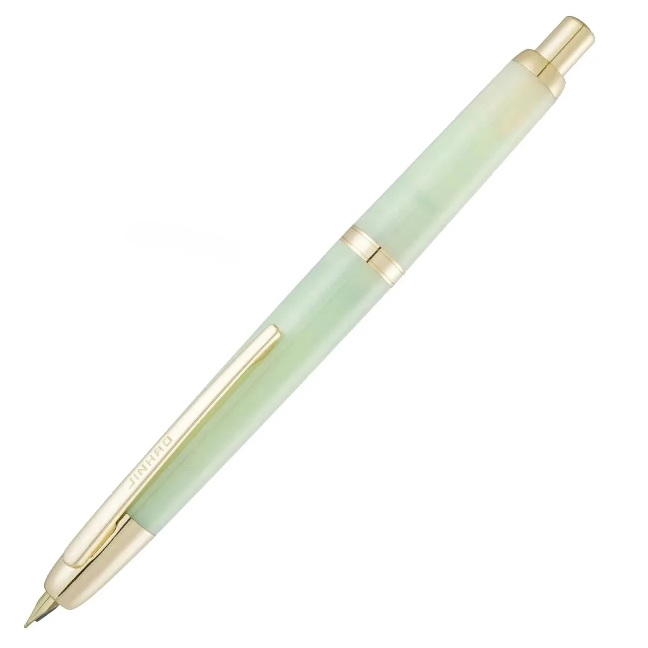 

Limited Color! JINHAO 20 Clear Gold Clip Resin Press Fountain Pen EF F Nib Ink Pen With Converter School Office Stationery Gift